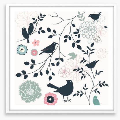 Birds and flowers