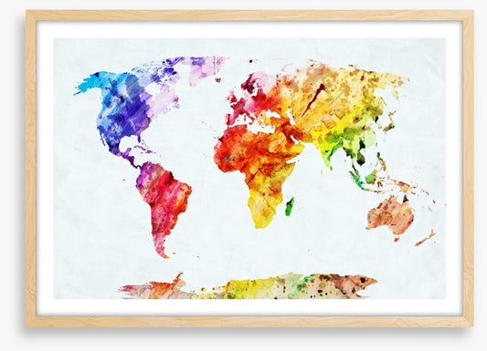 Rainbow watercolour map