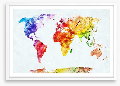 Rainbow watercolour map
