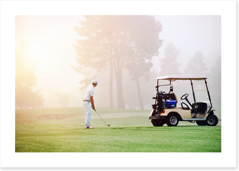 Golfer in the mist