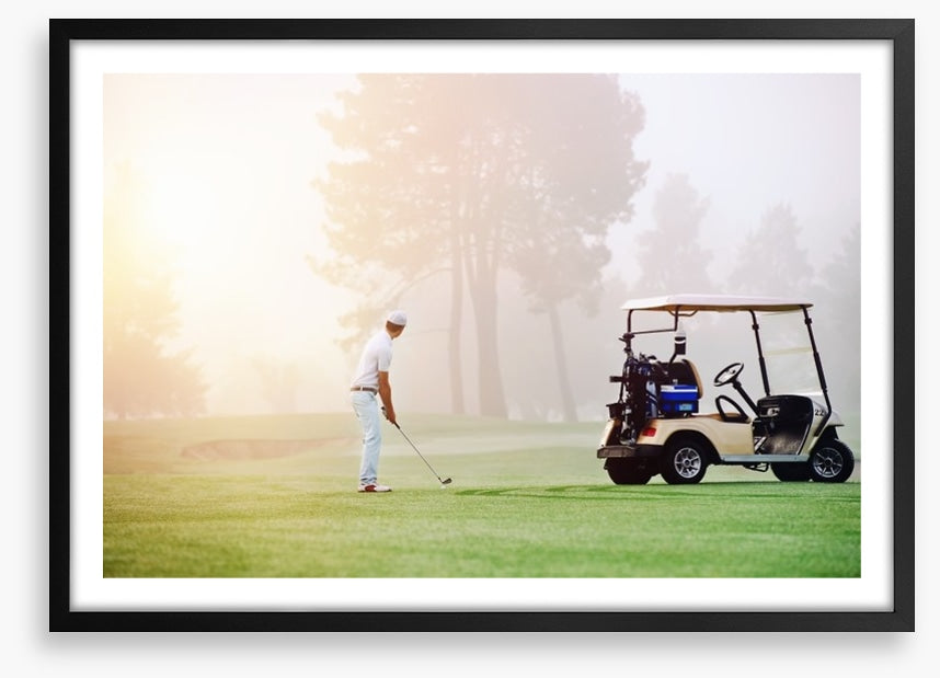 Golfer in the mist