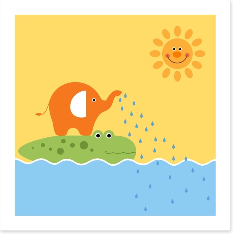 Elephant and croc