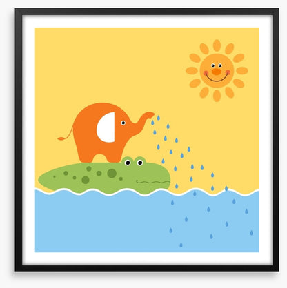 Elephant and croc