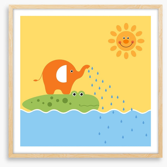Elephant and croc