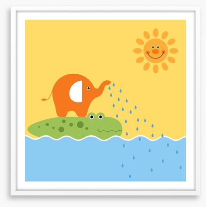 Elephant and croc