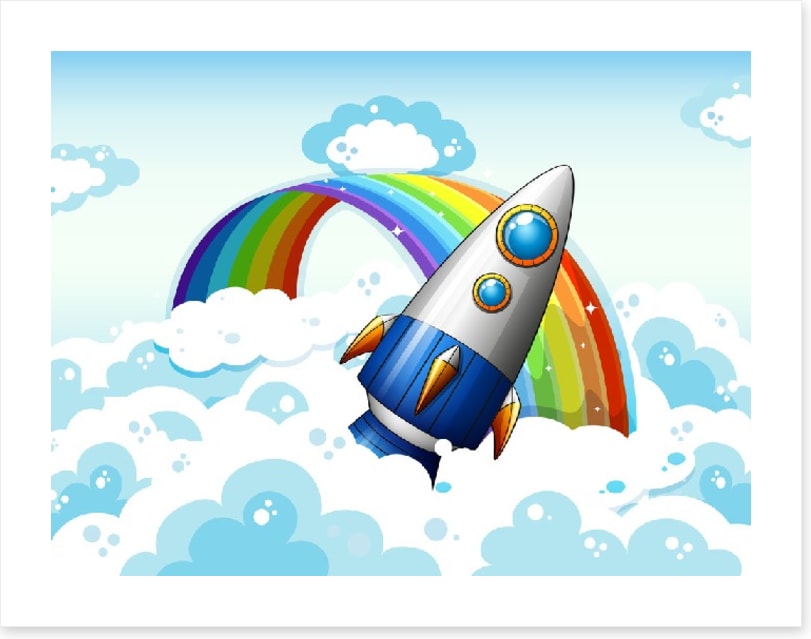 Rocket past the rainbow