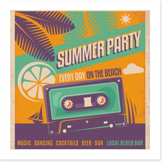 Retro beach party