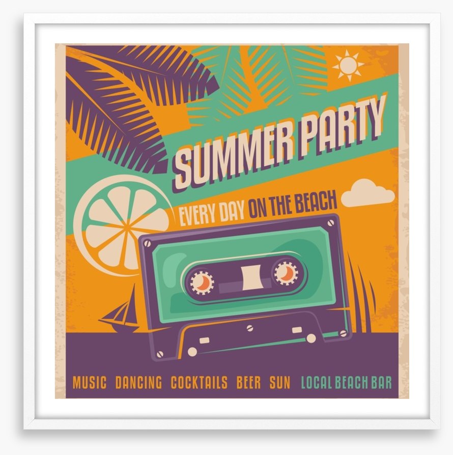 Retro beach party