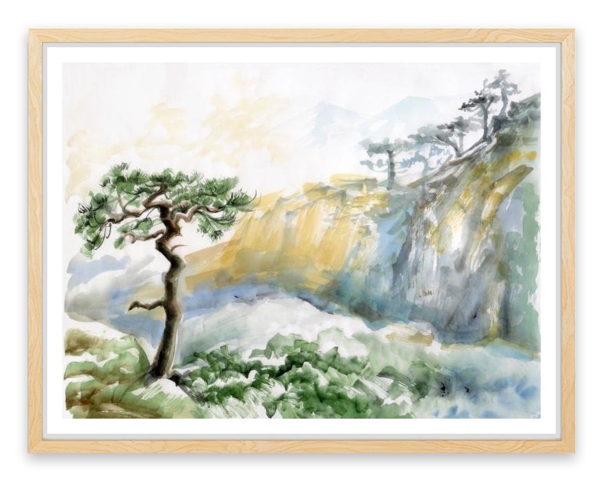 Rocks and pine tree