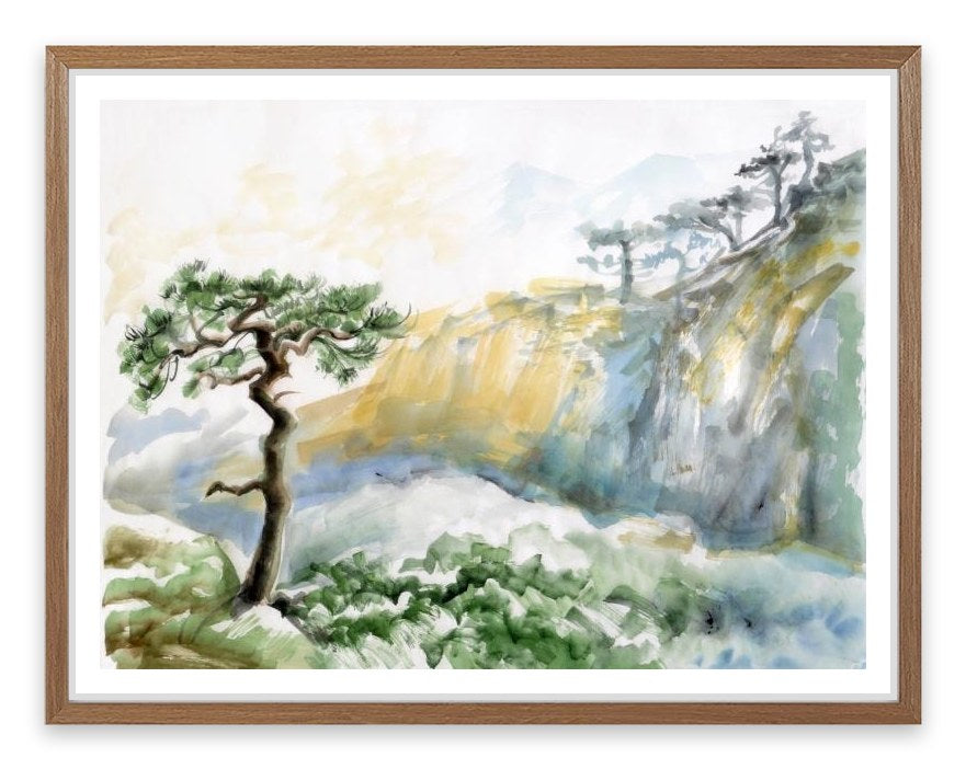 Rocks and pine tree