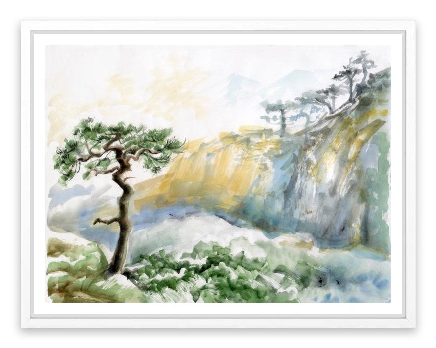 Rocks and pine tree