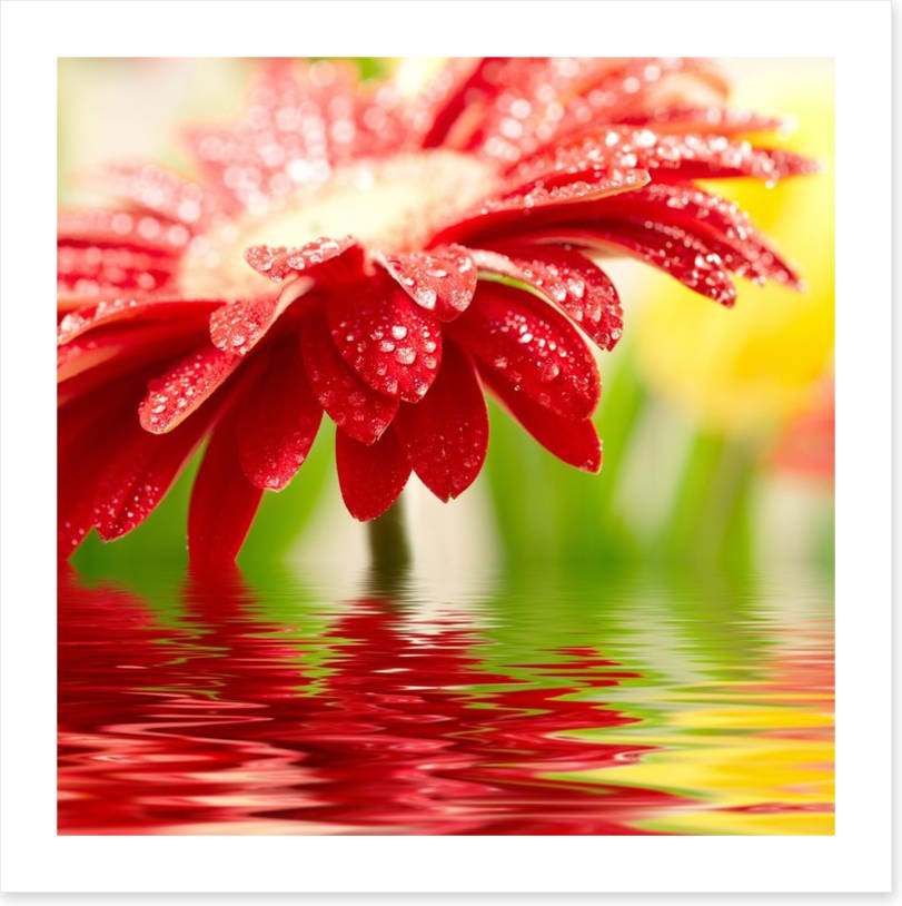Red gerbera drops