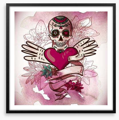 Sugar skull with flowers