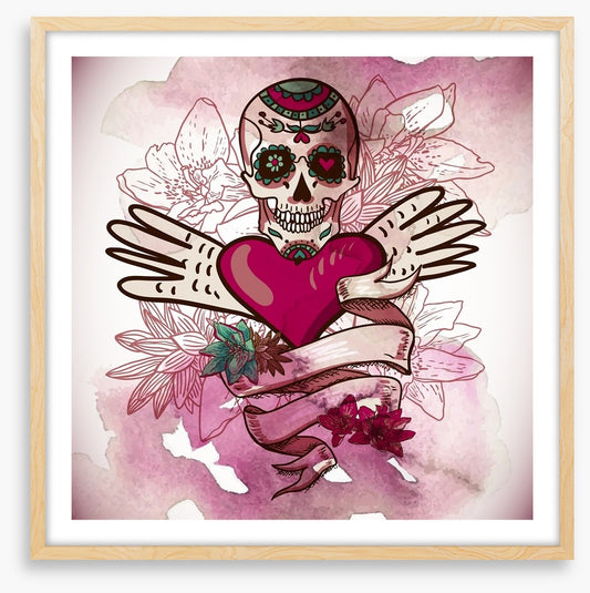 Sugar skull with flowers