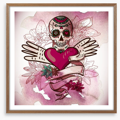 Sugar skull with flowers