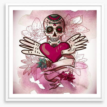 Sugar skull with flowers