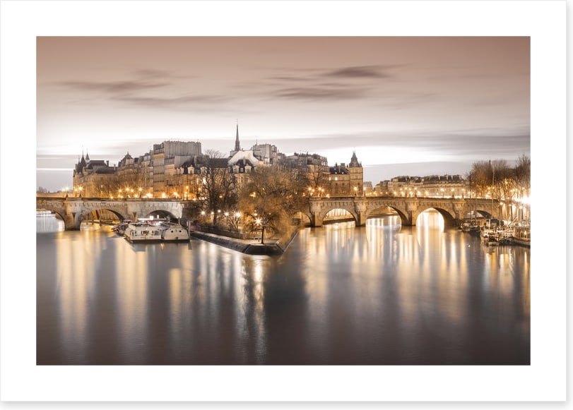 Twinkling dawn across the Seine