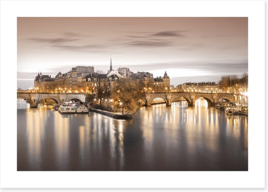 Twinkling dawn across the Seine