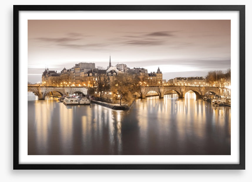 Twinkling dawn across the Seine
