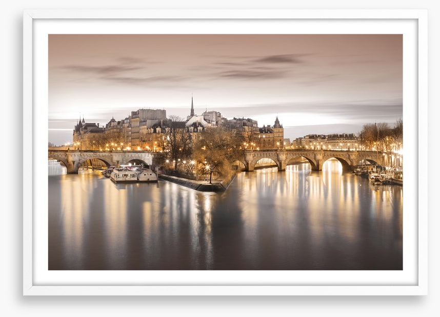 Twinkling dawn across the Seine