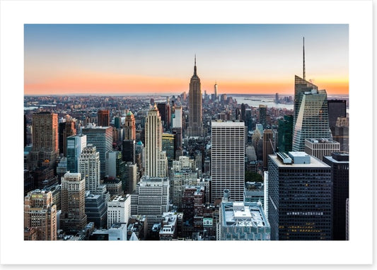 New York skyline at sunset