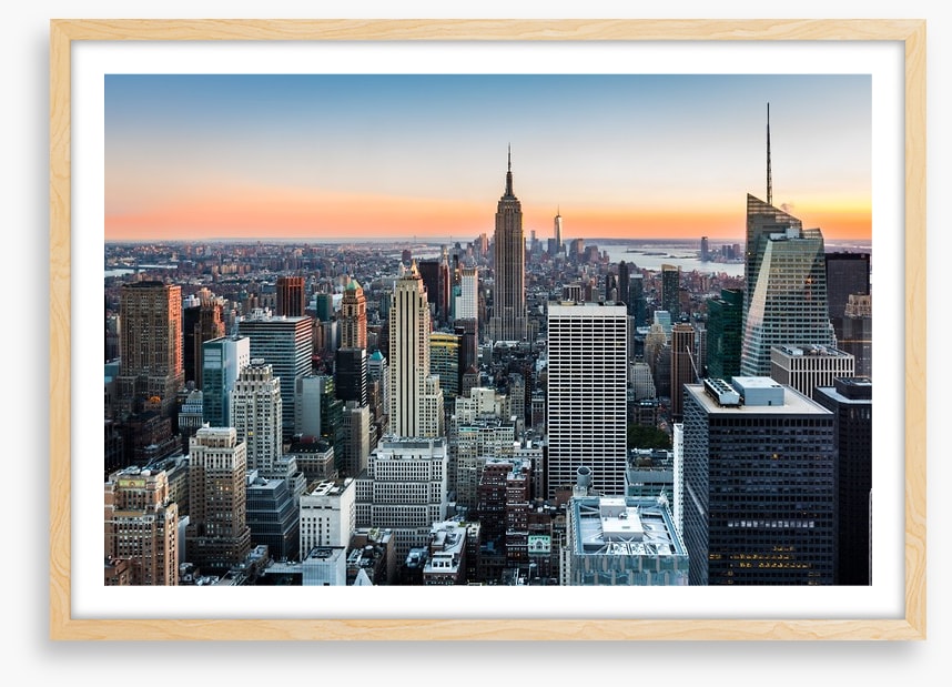 New York skyline at sunset