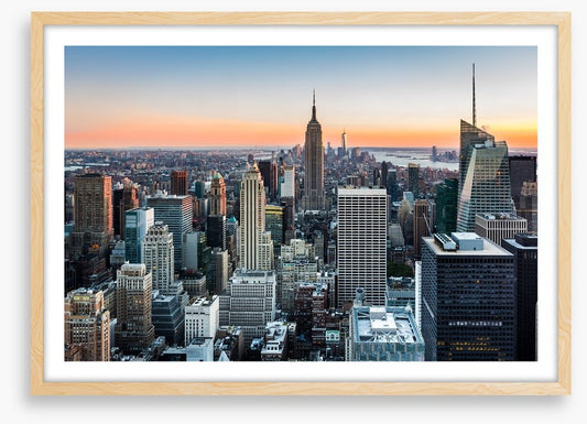New York skyline at sunset