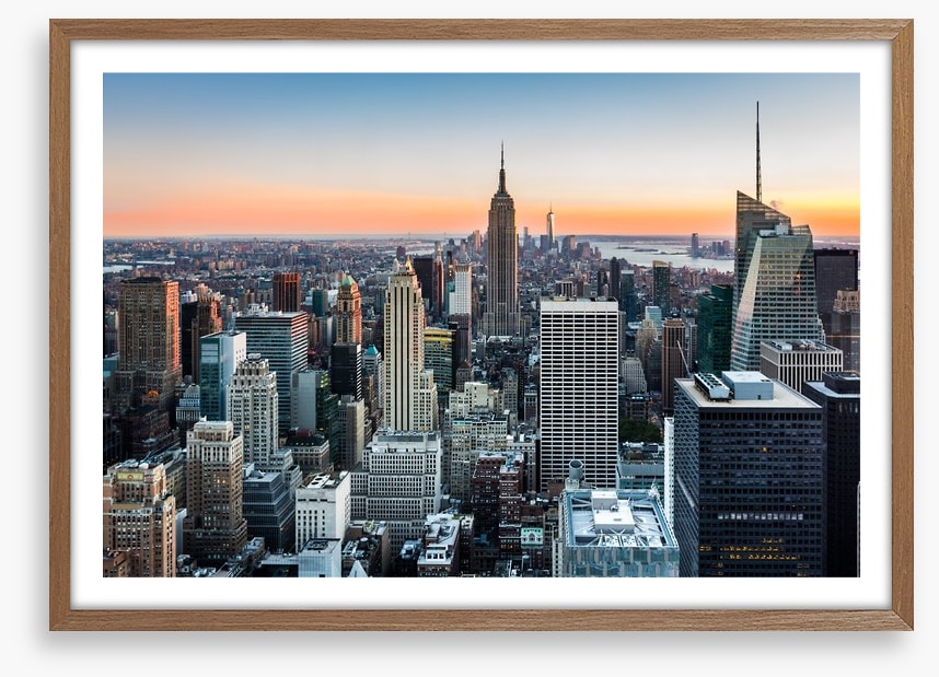 New York skyline at sunset