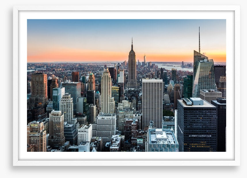 New York skyline at sunset