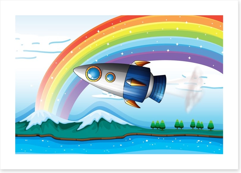 Rocket under the rainbow