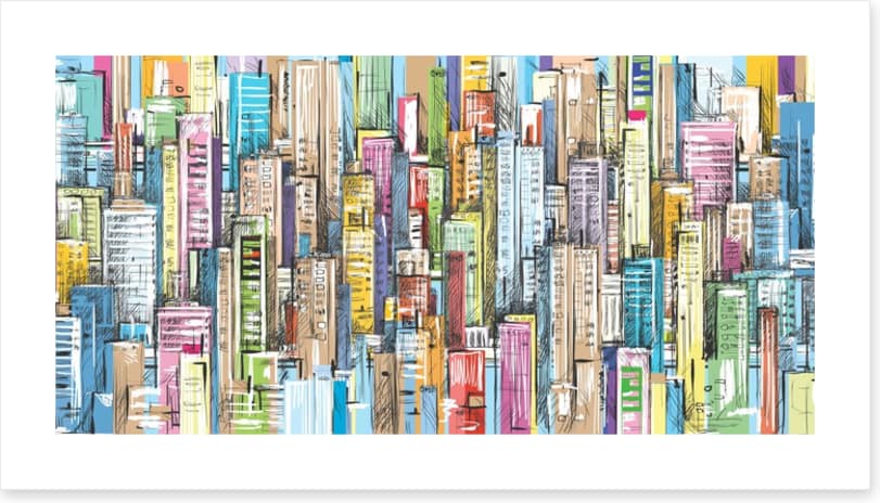 City facades panorama