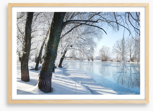 Across the frozen river