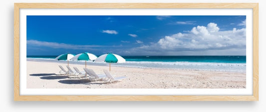 Beach and umbrellas panorama