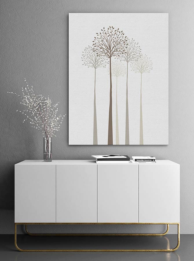 Elegant trees on white