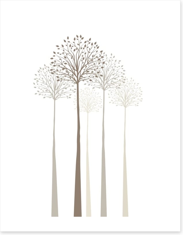 Elegant trees on white