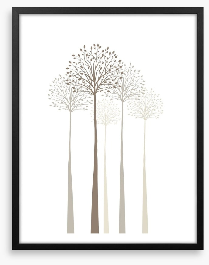 Elegant trees on white
