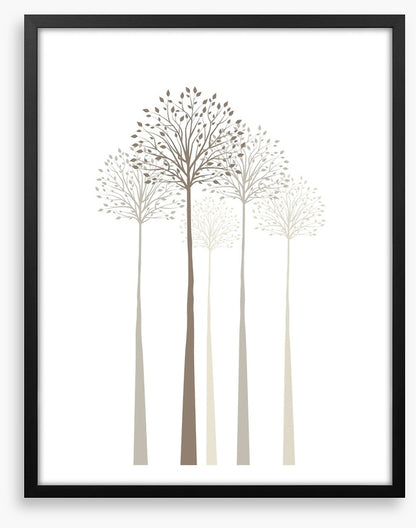 Elegant trees on white