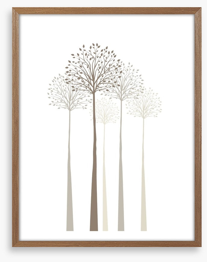 Elegant trees on white