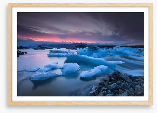 Icebergs floating in Jokulsarlon