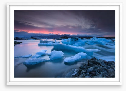 Icebergs floating in Jokulsarlon