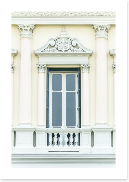 Behind the balcony