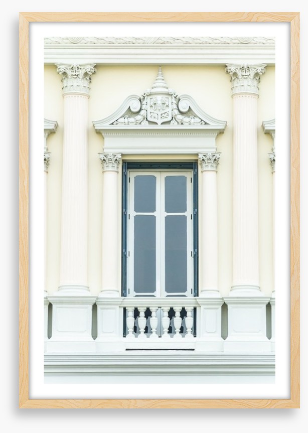 Behind the balcony