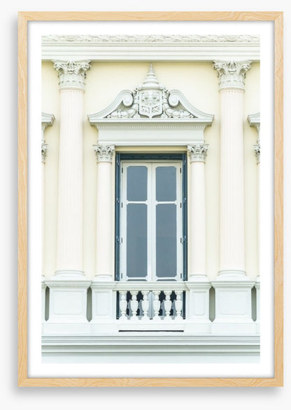 Behind the balcony