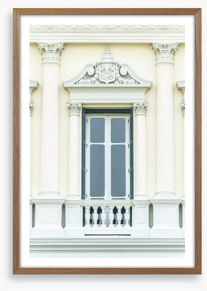 Behind the balcony