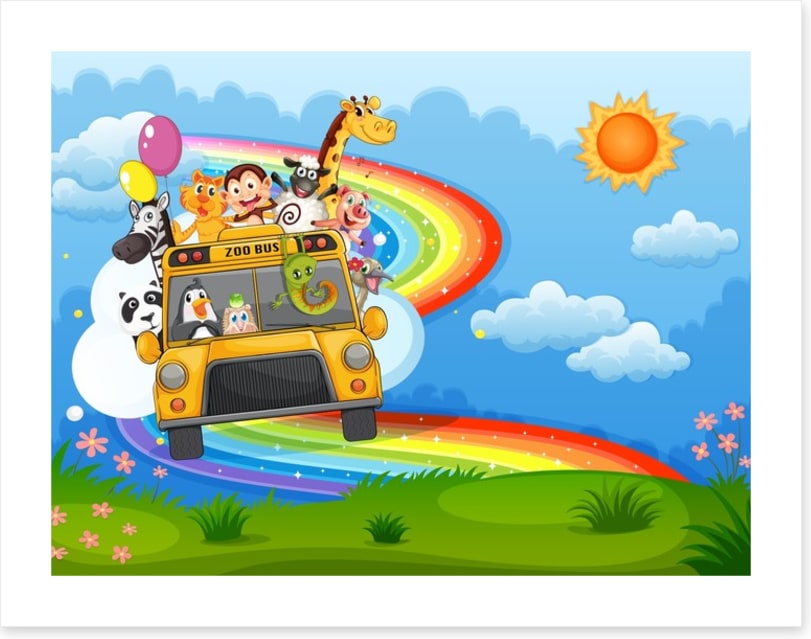 Rainbow road to the zoo