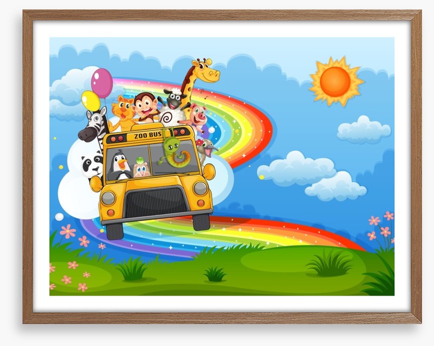 Rainbow road to the zoo