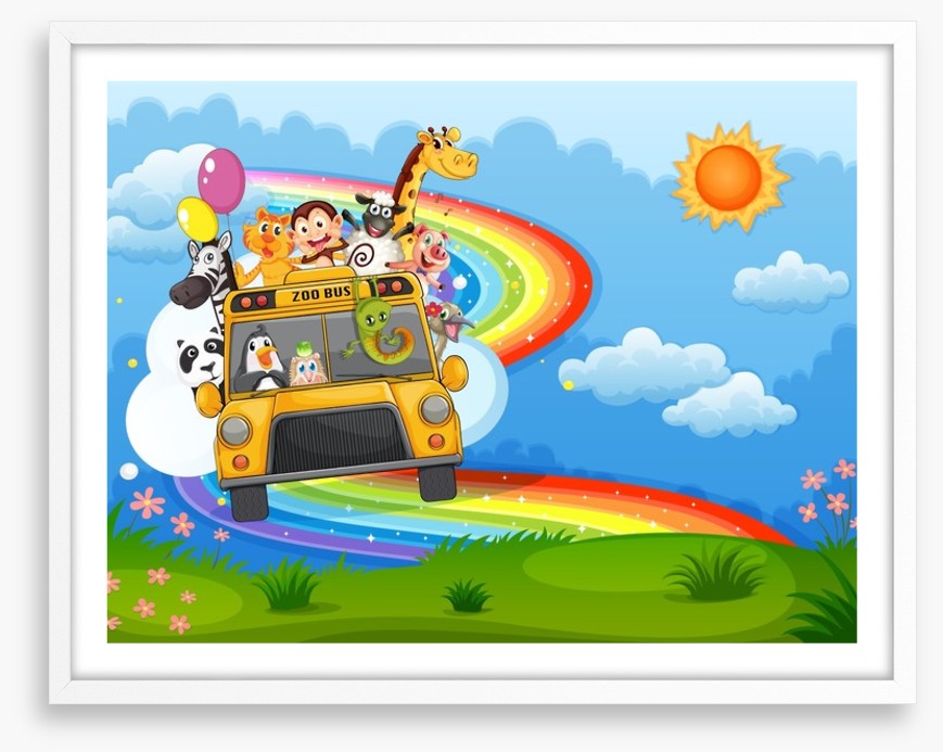 Rainbow road to the zoo