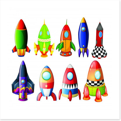 Colourful rockets