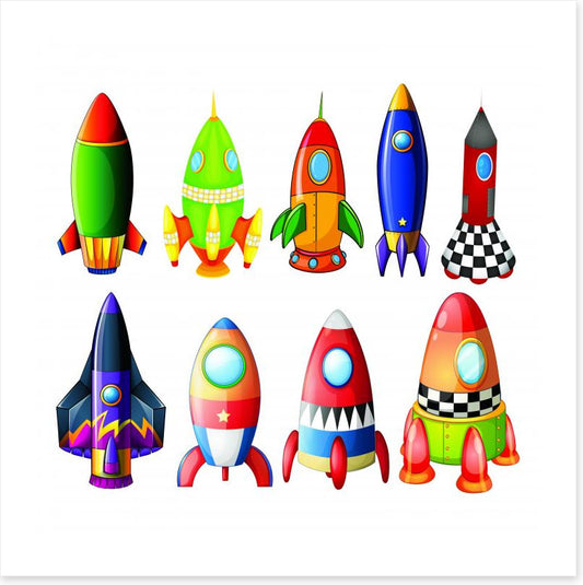 Colourful rockets