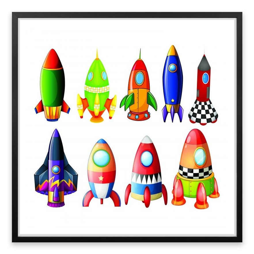 Colourful rockets